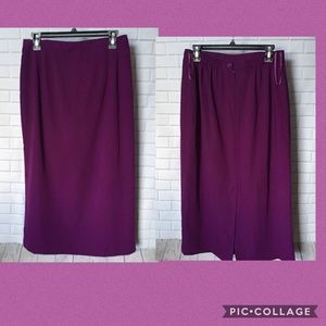 Koret Pencil Skirt Size 14 Purple Long Lined Work